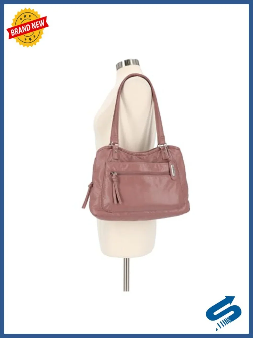 Vegan Leather Tote Bag with Shoulder Straps and Ample Pockets